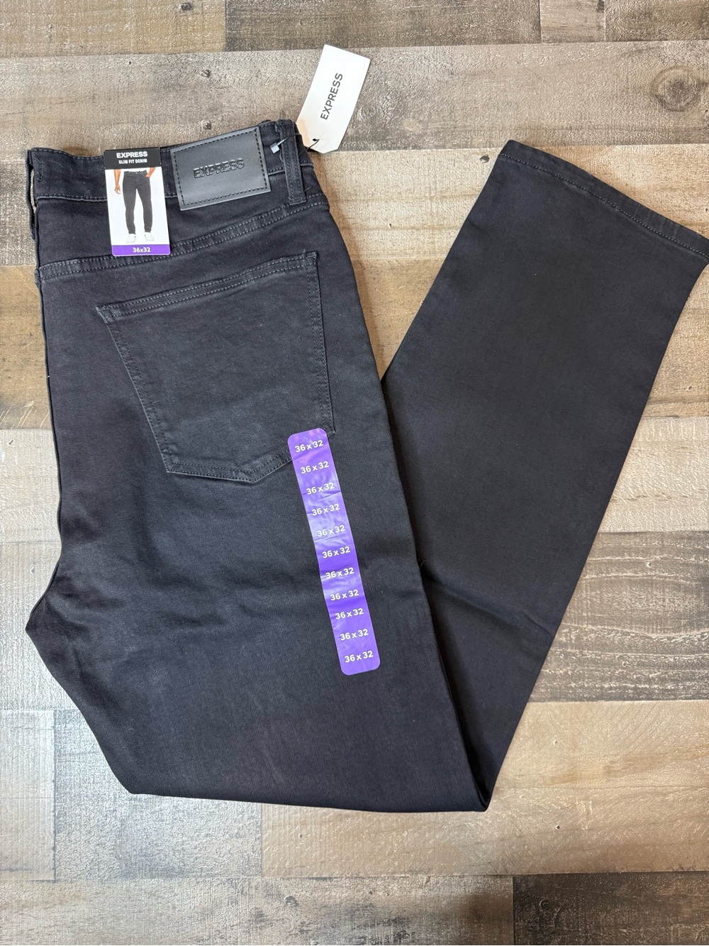 NWT Express Men's Black Slim Jeans 36x32
